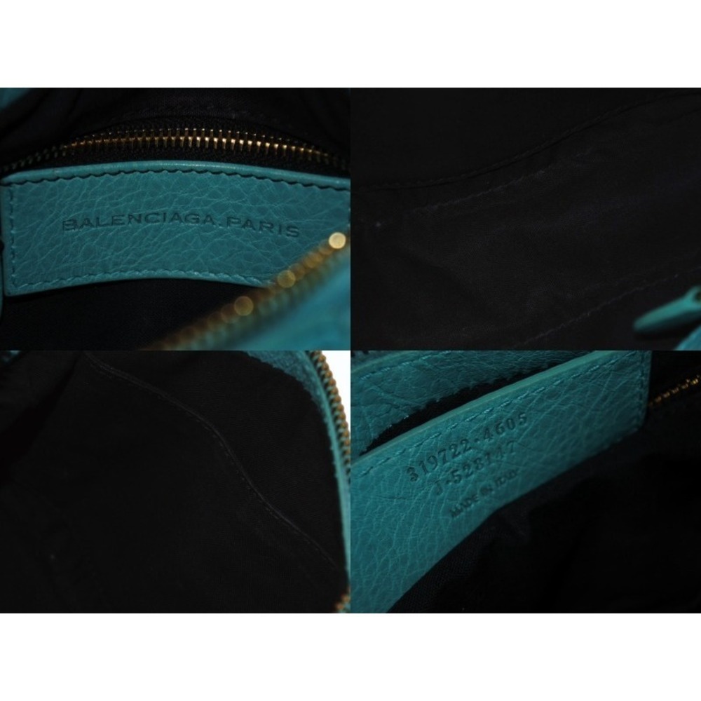 BALENCIAGA The City Shoulder Bag Blue Leather - Picture 9 of 9